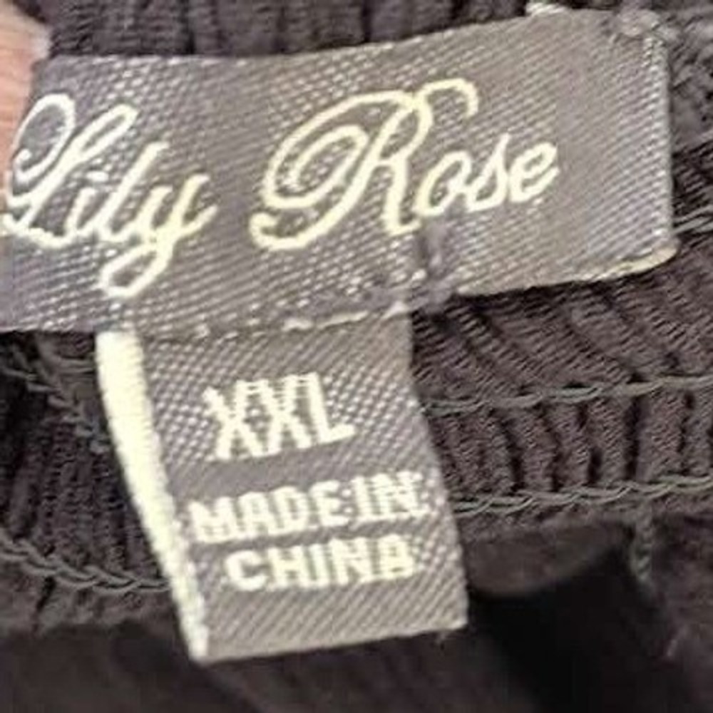 Lily Rose XL Black Wide Leg Jumpsuit Sweetheart Tie Front Smocked Coquette Curve - Picture 4 of 15